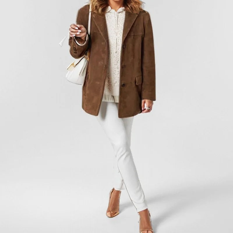 Lederjacke Damen Urban Style Lederjacke Locker Sitzend