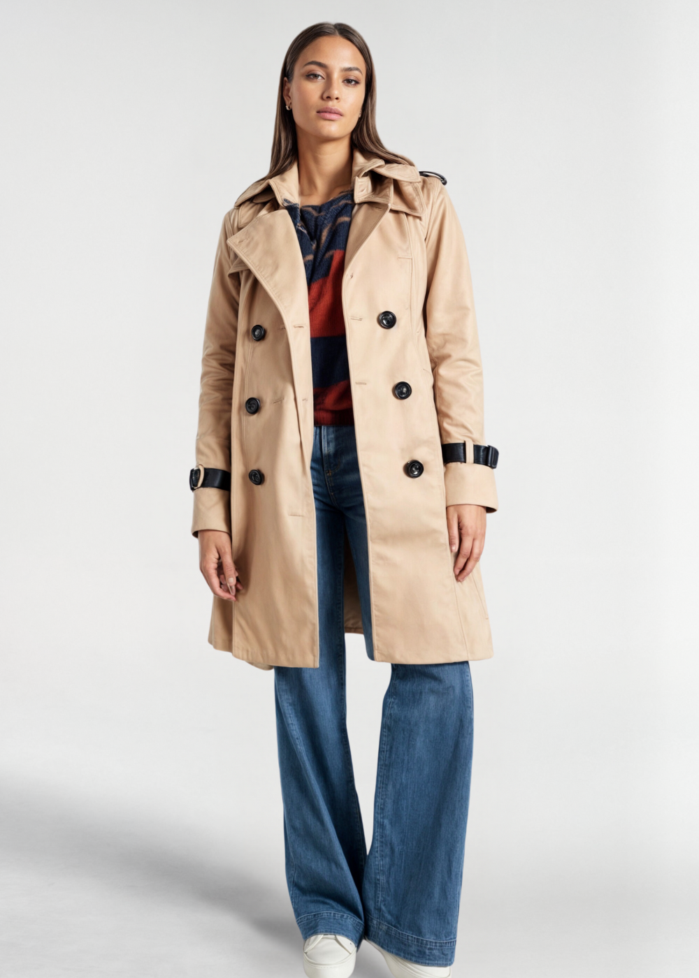 Damen Trenchcoat Lang Wasserfest Winter - BerlinGlamour