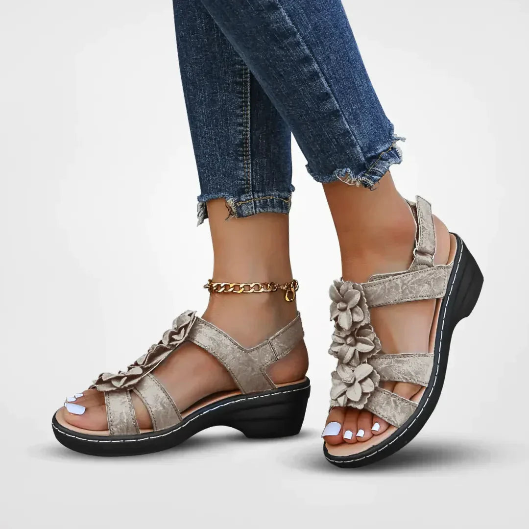 Orthopädische Sandalen Damen Blumenmuster Bequem - BerlinGlamour