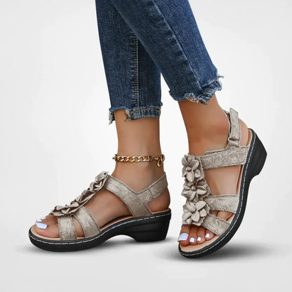 Orthopädische Sandalen Damen Blumenmuster Bequem - BerlinGlamour