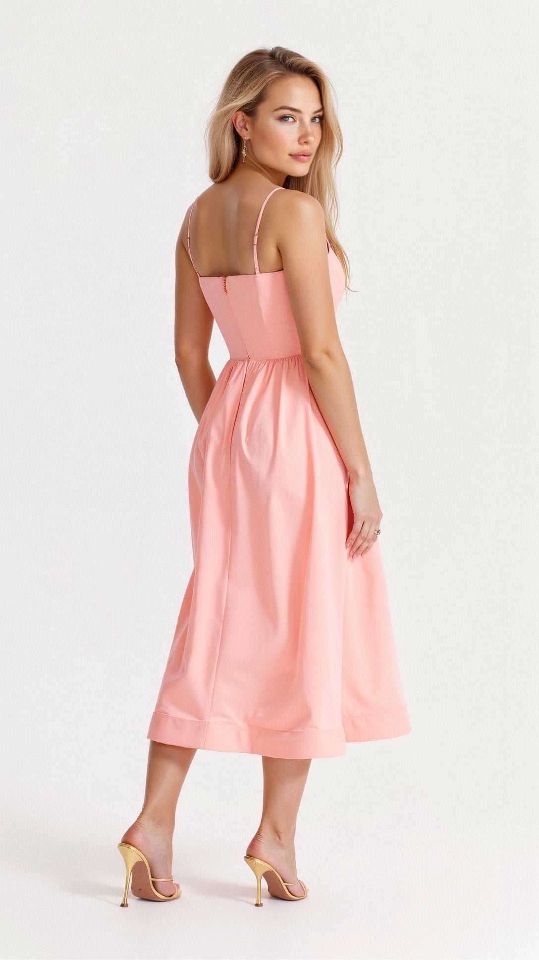 Damen A-Linie Midikleid im Ascot Stil Elegantes Kleid