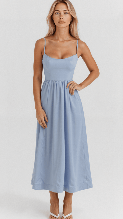 Damen A-Linie Midikleid im Ascot Stil Elegantes Kleid