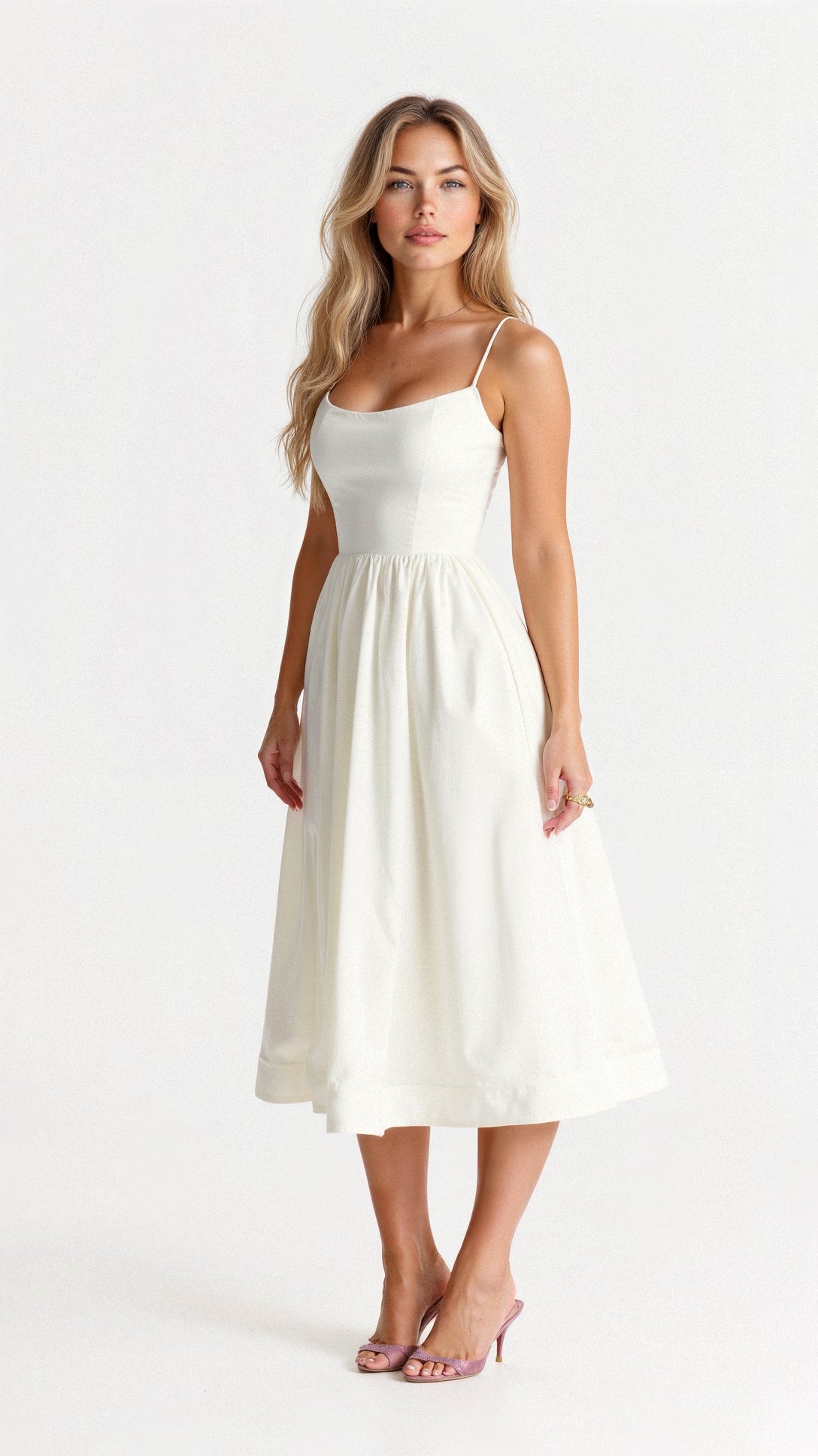 Damen A-Linie Midikleid im Ascot Stil Elegantes Kleid - BerlinGlamour