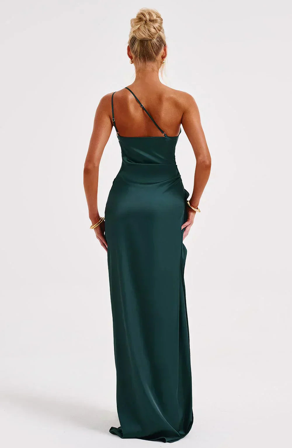 Damen Maxikleid mit Schlitz und Asymmetrischem Ausschnitt