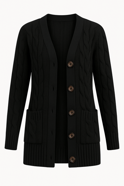 Damen Cardigan Strick Zopfmuster Frühjahr Modern