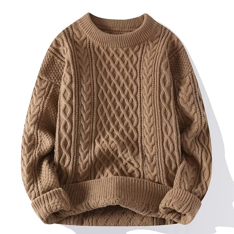 Damen Pullover Rundhals Strukturiert Frühjahr Modern