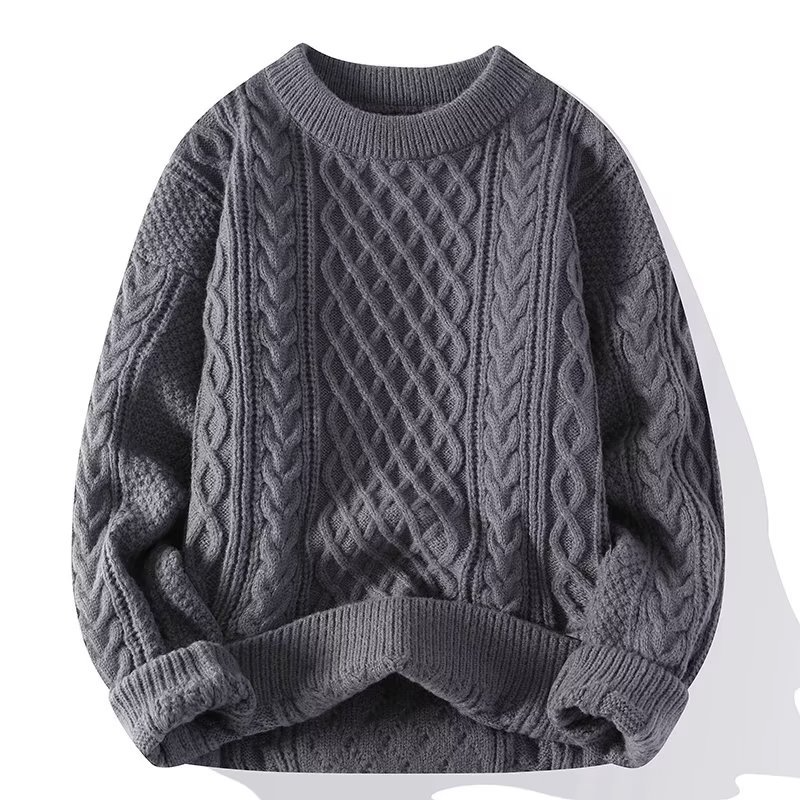 Damen Pullover Rundhals Strukturiert Frühjahr Modern