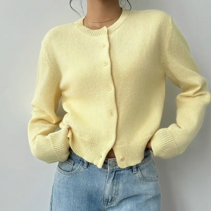 Damen Cardigan Frühling Mit Kragen Und Knöpfen