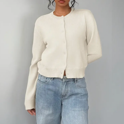Damen Cardigan Frühling Mit Kragen Und Knöpfen