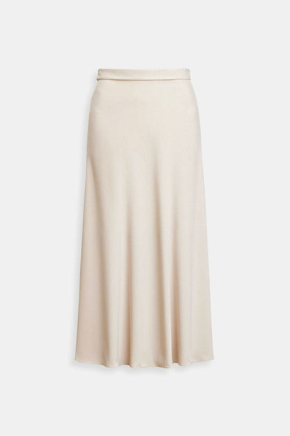 Damen Maxirock Hochtaillig Fließend Elegant