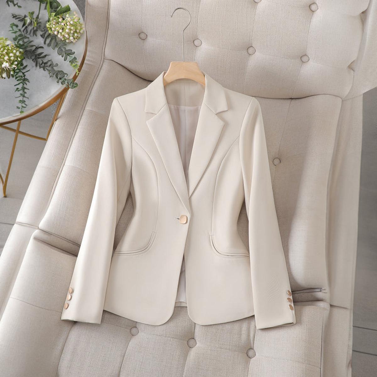 Damen Businessjacke Elegant Figurbetont Schwarz