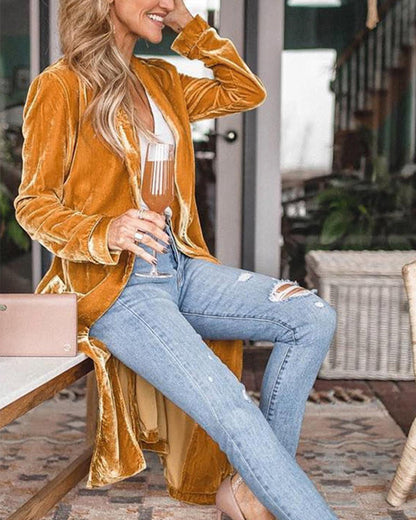Damen Strickjacke Langarm Offener Vorderteil Modern