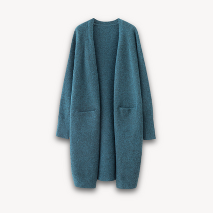 Damen Langcardigan Offen Elegant Groß