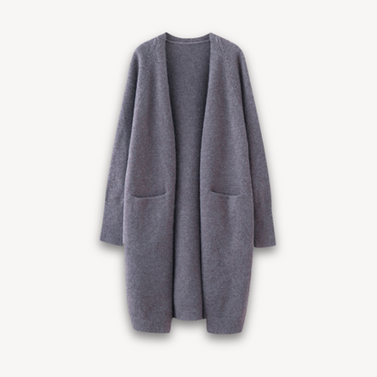 Damen Langcardigan Offen Elegant Groß