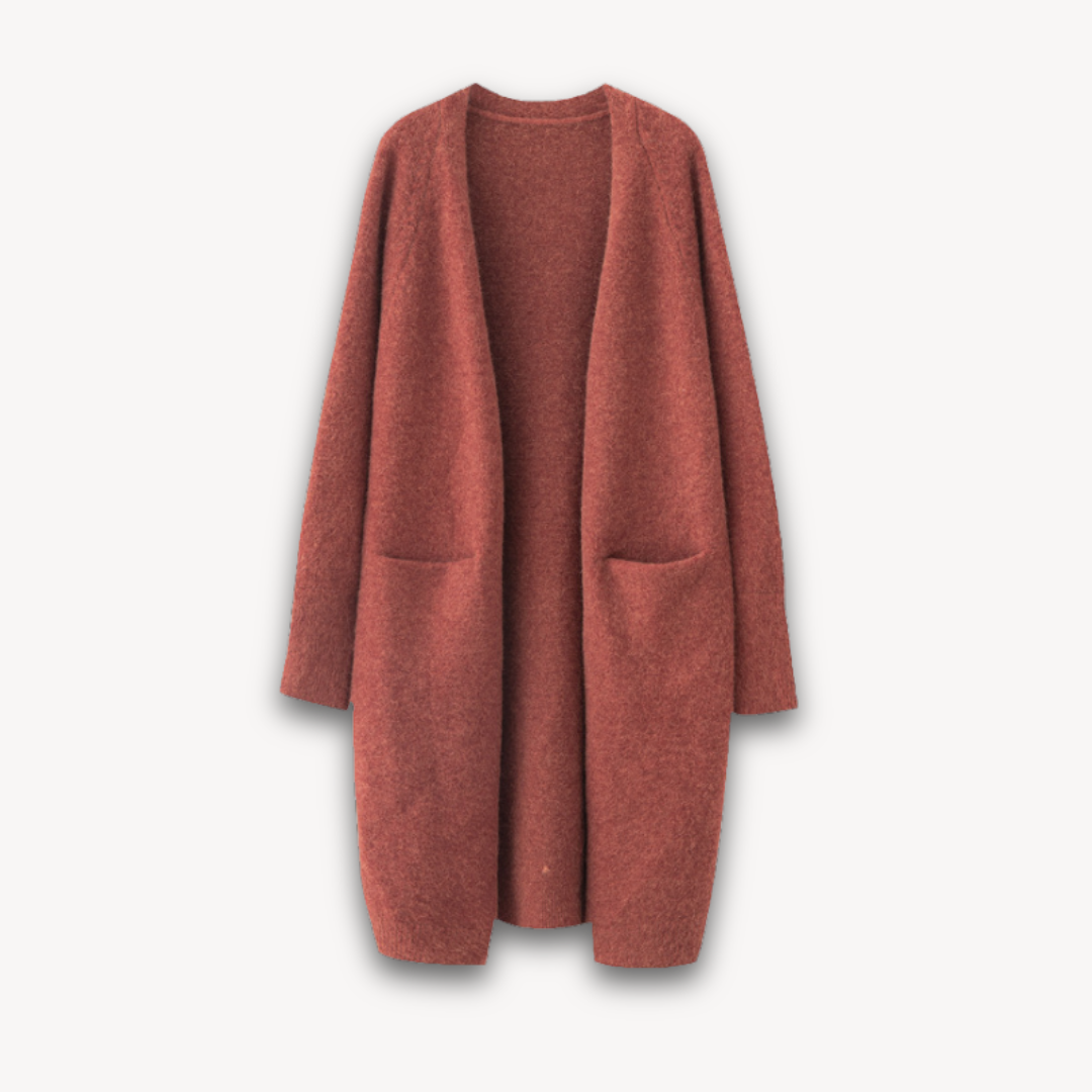 Damen Langcardigan Offen Elegant Groß