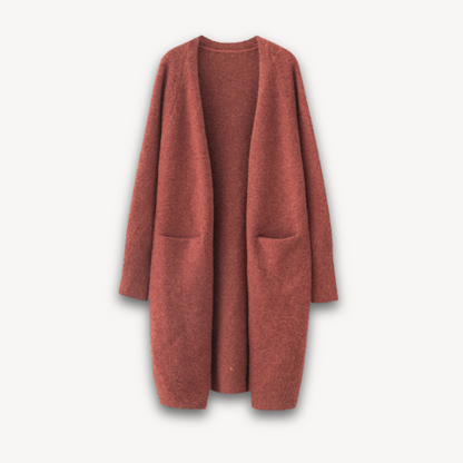 Damen Langcardigan Offen Elegant Groß