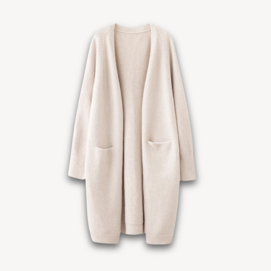 Damen Langcardigan Offen Elegant Groß - BerlinGlamour