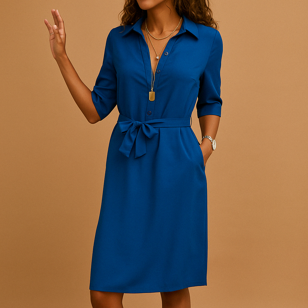Damen Midi-Kleid Elegantes Alltagskleid