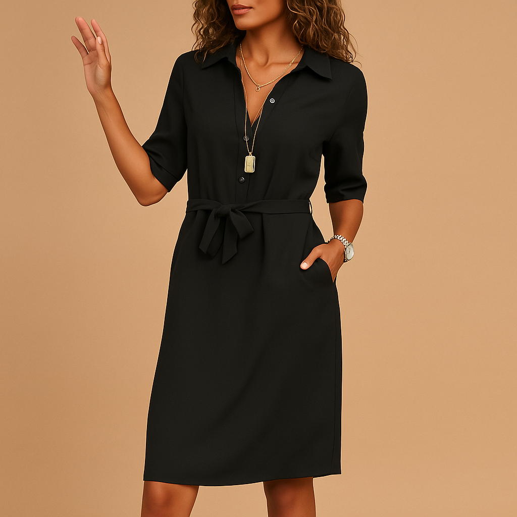 Damen Midi-Kleid Elegantes Alltagskleid - BerlinGlamour