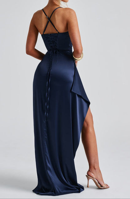 Damen Abendkleid Maxikleid Mit Schlitz Elegant