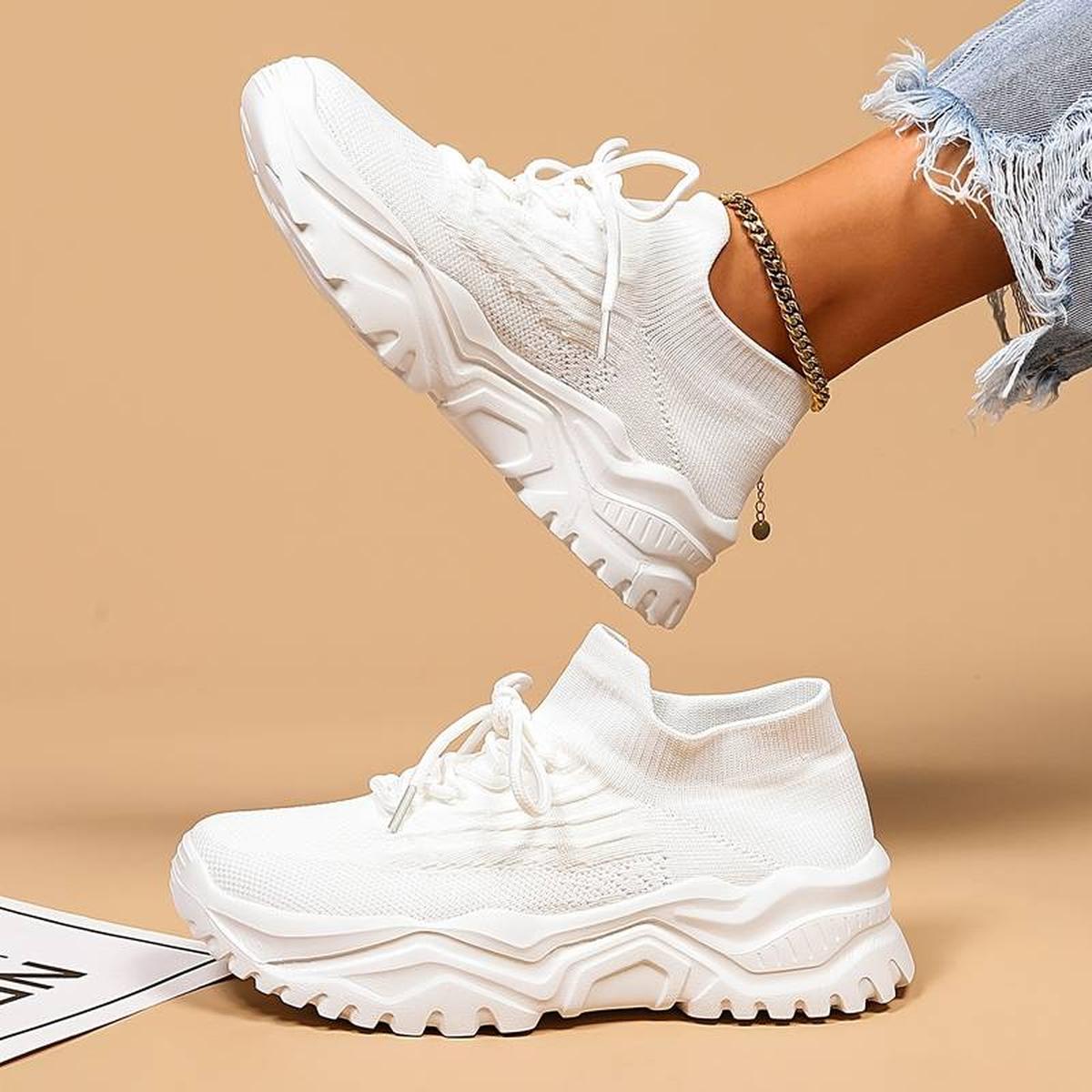 Damen Strickschuhe Bequem für Spaziergänge Freizeit