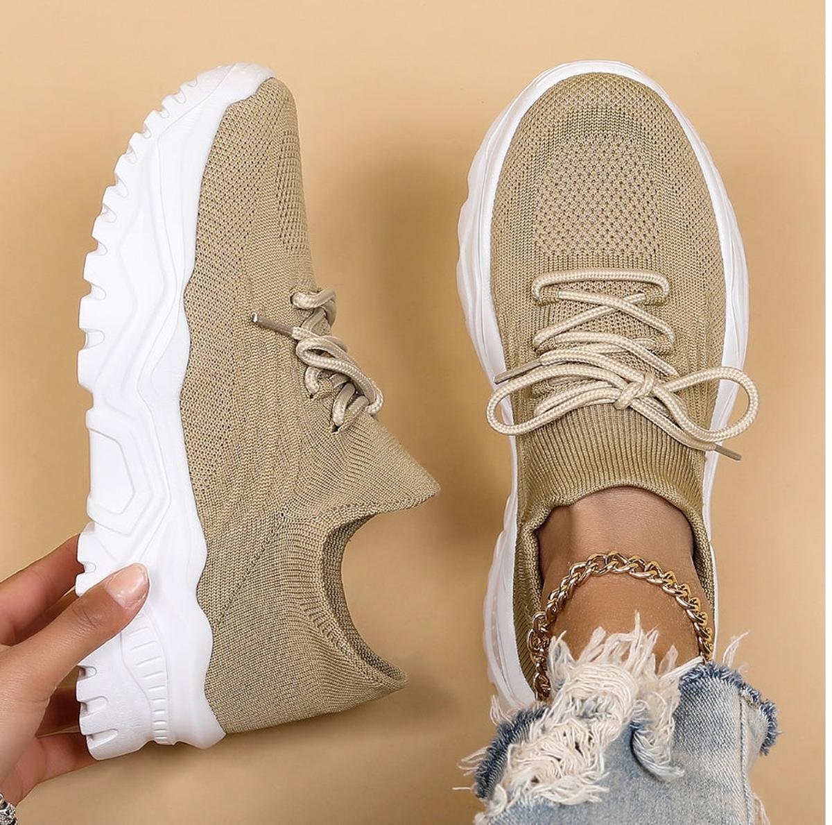 Damen Strickschuhe Bequem für Spaziergänge Freizeit