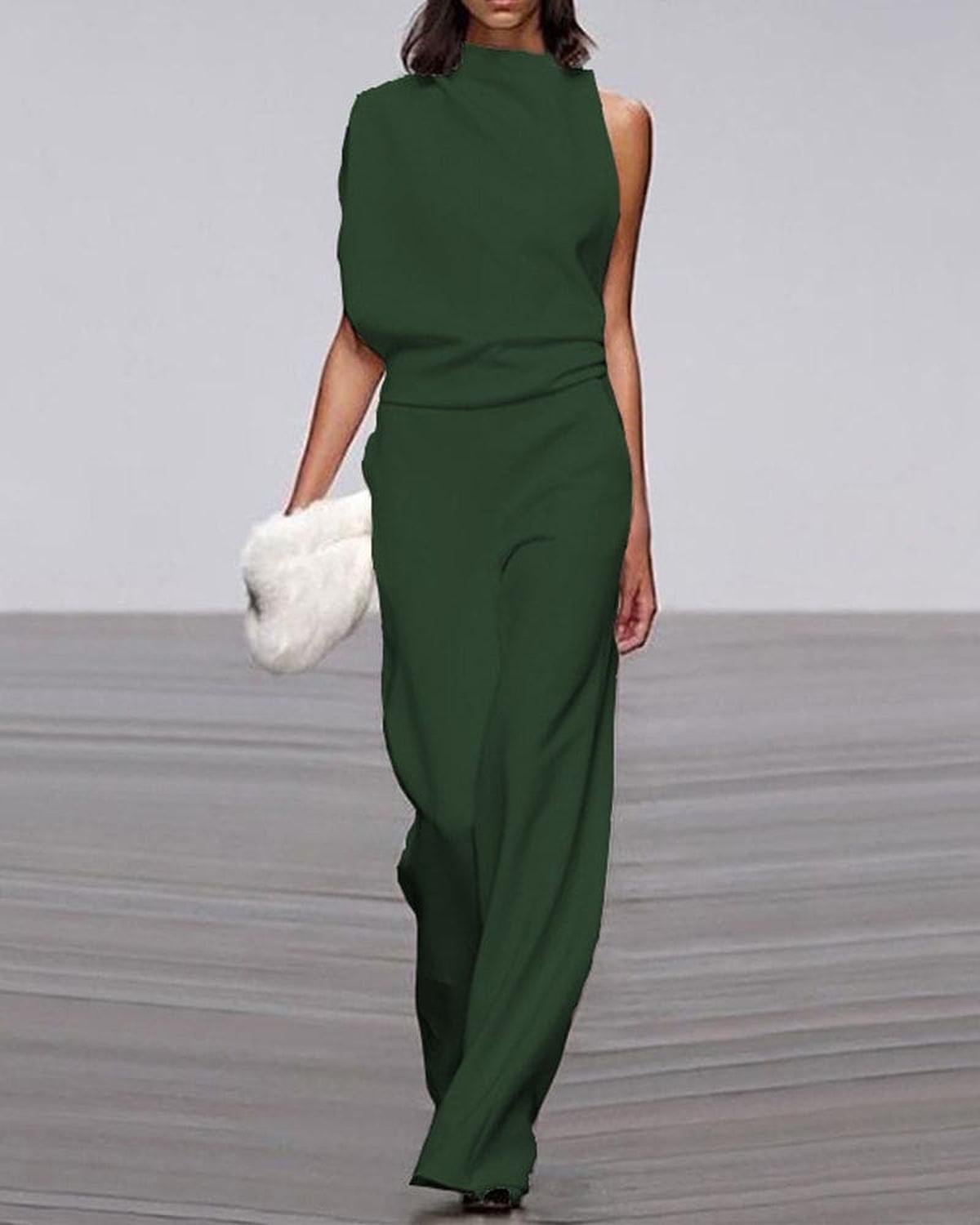 Damen Jumpsuit Weites Bein Elegante Schulterfrei