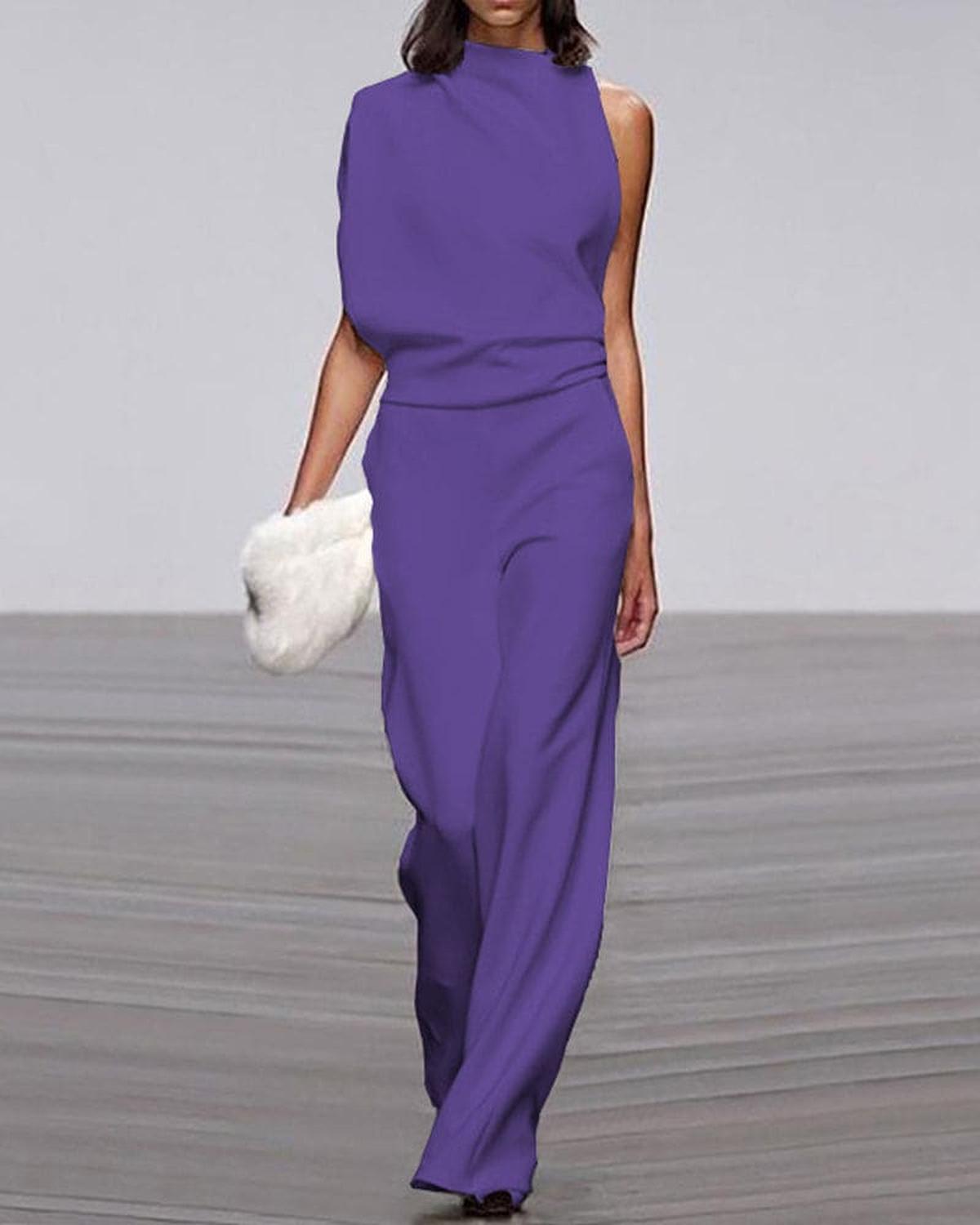Damen Jumpsuit Weites Bein Elegante Schulterfrei