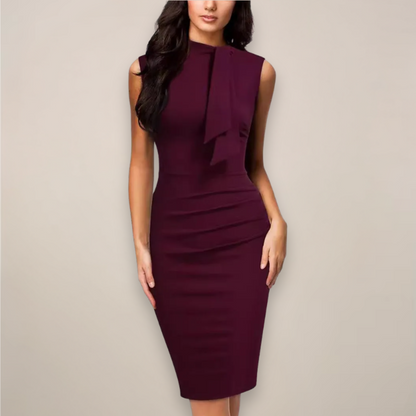 Kleid Damen Klassisch Ärmellos Midikleid Elegannt - BerlinGlamour