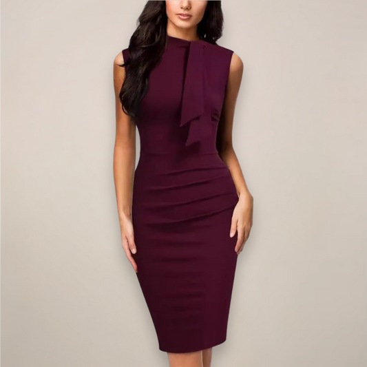 Kleid Damen Klassisch Ärmellos Midikleid Elegannt - BerlinGlamour