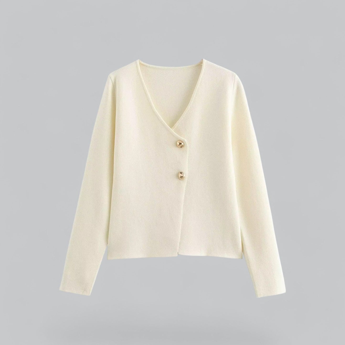 Damen Cardigan Frühling Minimalistisch Mit Knöpfen