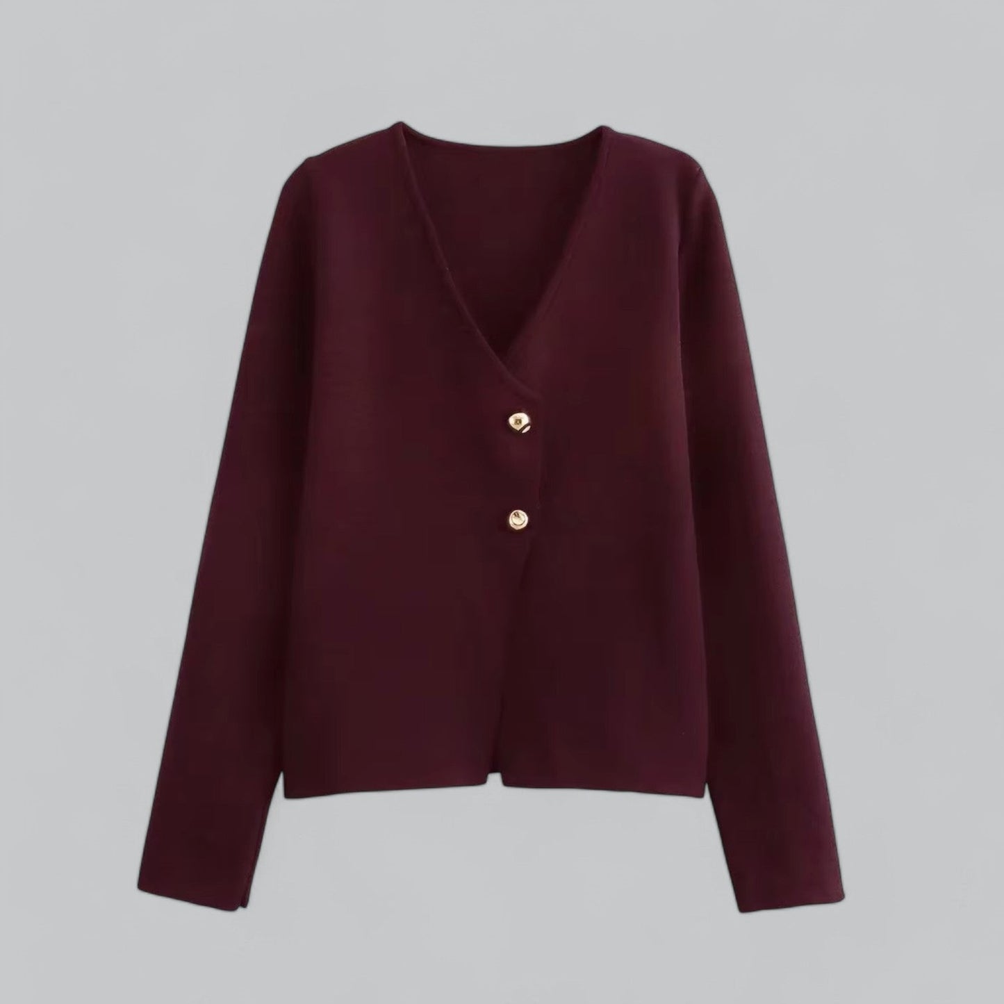 Damen Cardigan Frühling Minimalistisch Mit Knöpfen
