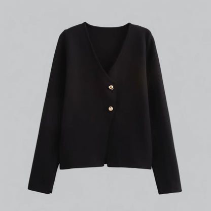 Damen Cardigan Frühling Minimalistisch Mit Knöpfen - BerlinGlamour