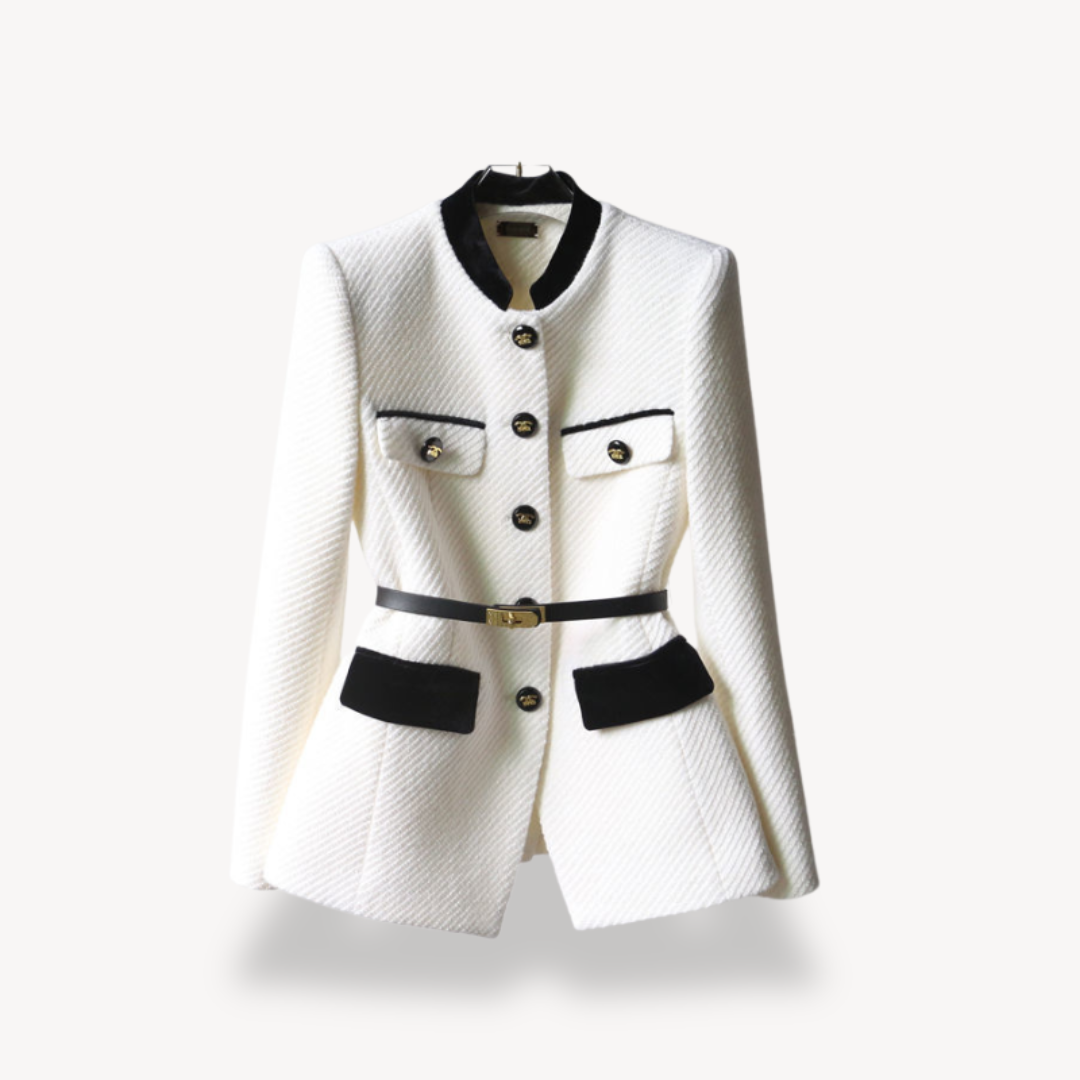 Damen Blazer Maßgeschneidert mit Gürtel und Knöpfen Elegant