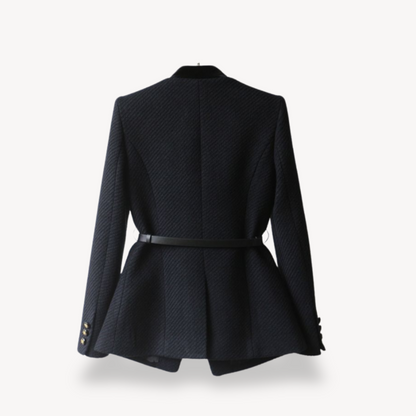 Damen Blazer Maßgeschneidert mit Gürtel und Knöpfen Elegant