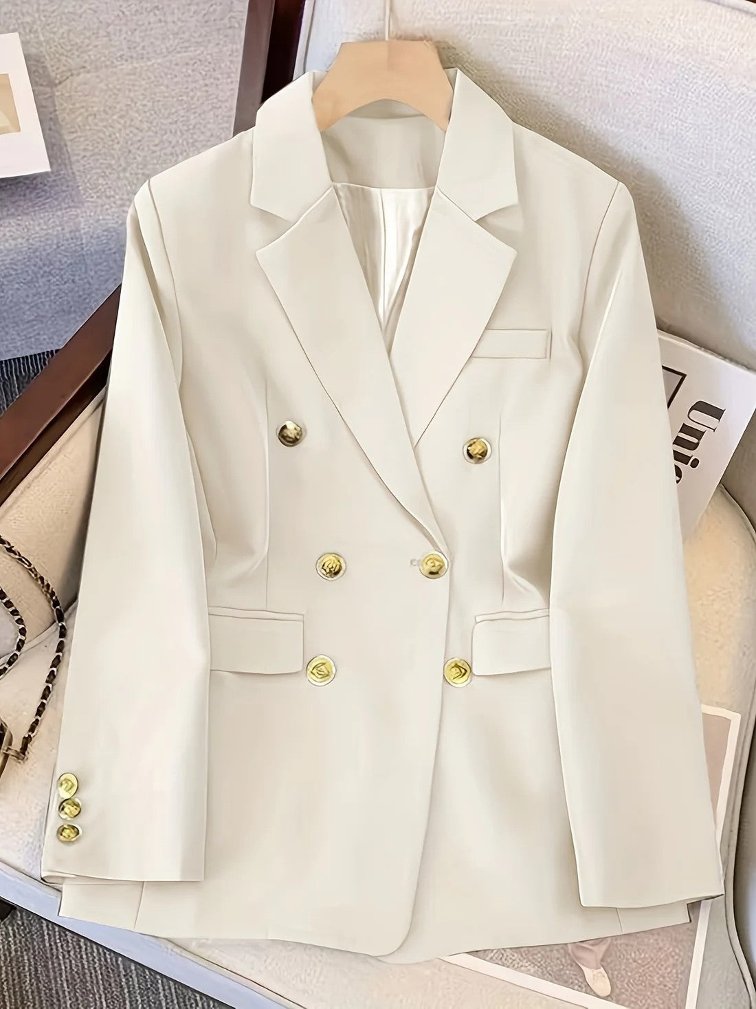 Damen Blazerjacke Maßgeschneidert Doppelreihig Elegant