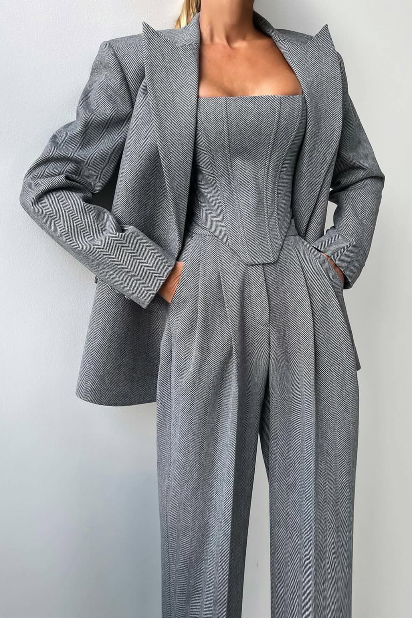 Damen Hosenanzug Dreiteilig Elegant Business - BerlinGlamour