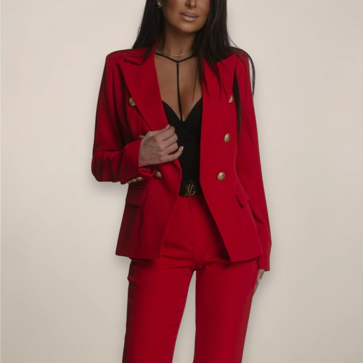 Damen Blazer-Anzug Zweiteilig Maßgeschneidert Modern