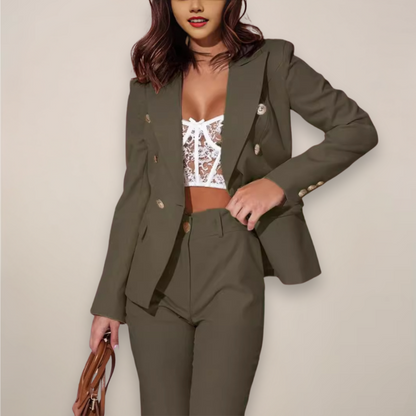 Maßgeschneidertes Blazer Hosen Set für Damen Elegant - BerlinGlamour