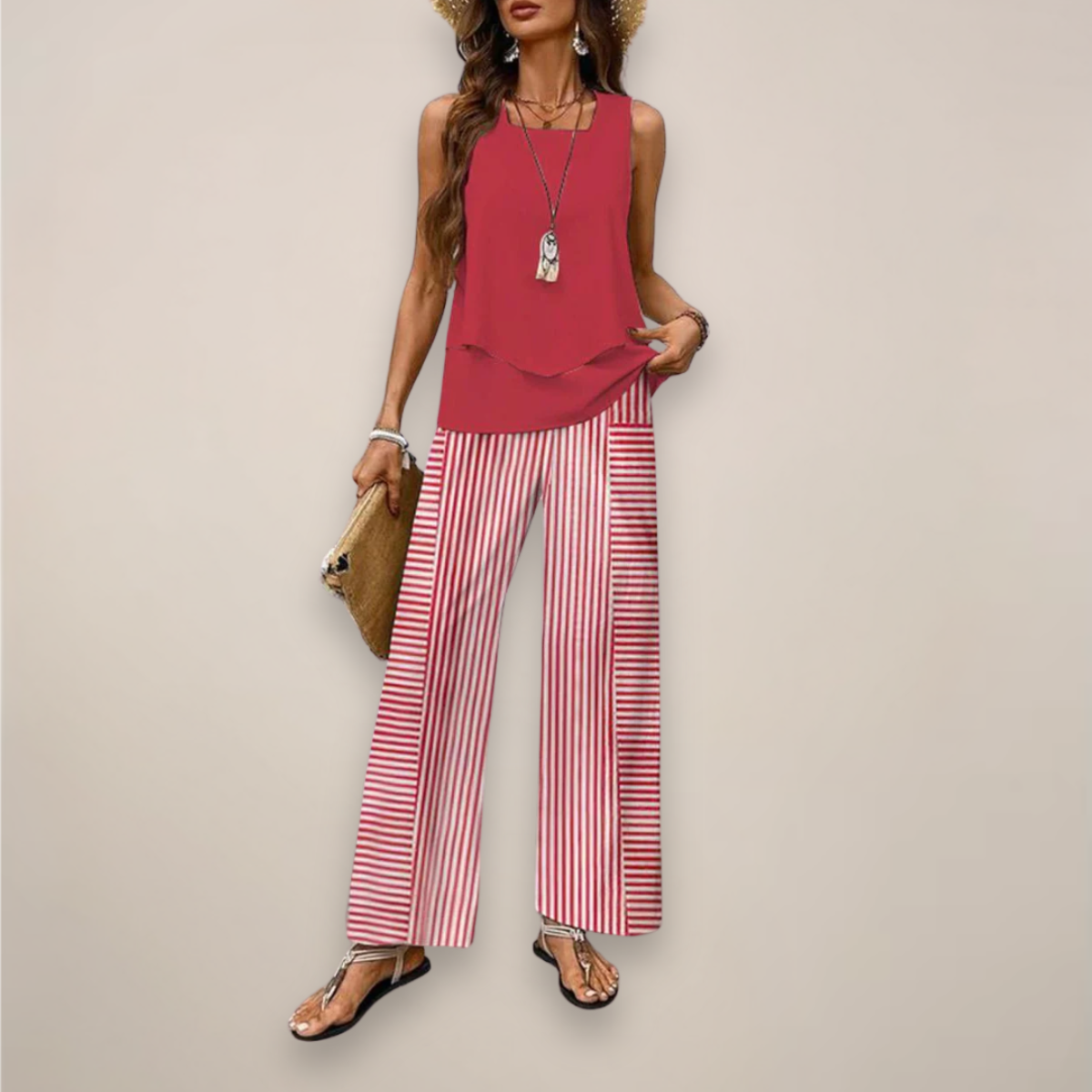 Damen Sport Set Ärmelloses Top und Hose