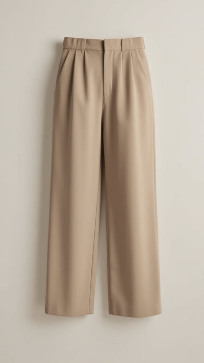 Damen Hose Weitbeinig Hochtauig Komfortabel