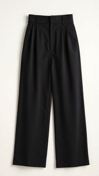 Damen Hose Weitbeinig Hochtauig Komfortabel