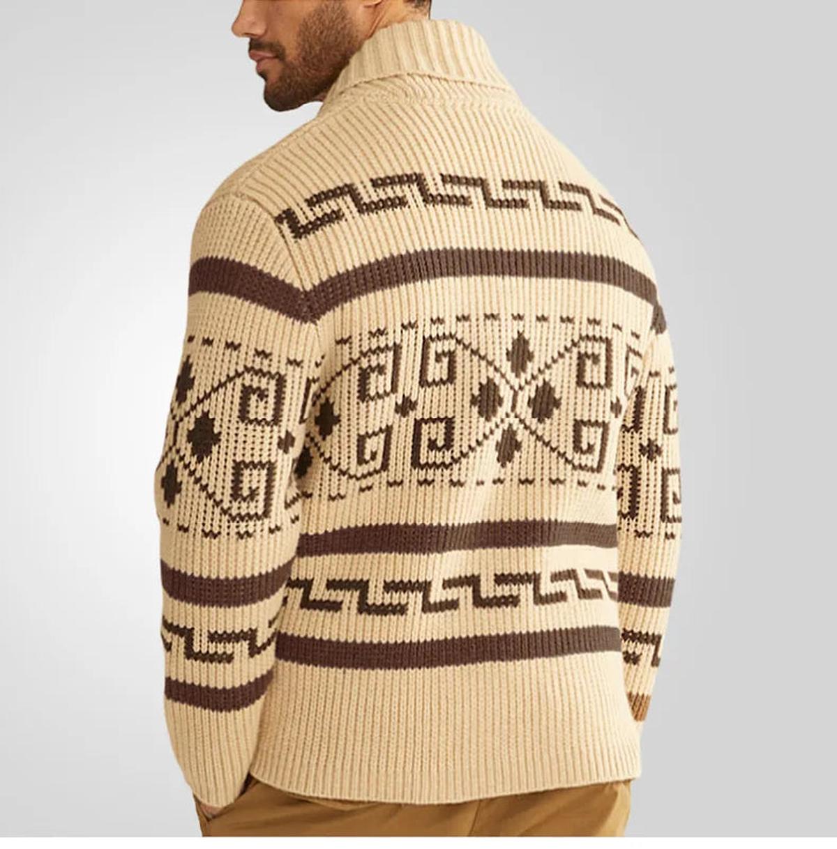 Herren Strickjacke Lässig Warm Muster