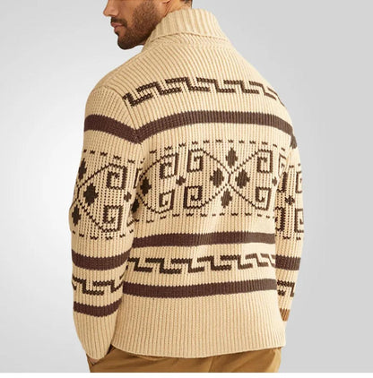 Herren Strickjacke Lässig Warm Muster