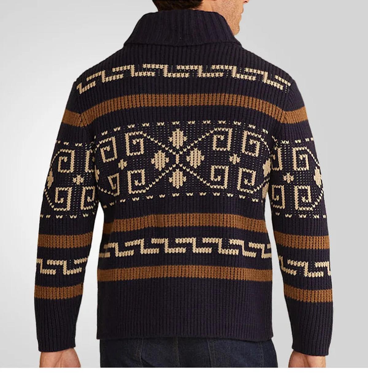 Herren Strickjacke Lässig Warm Muster