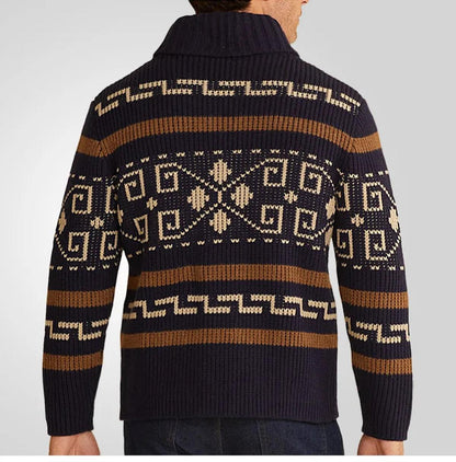 Herren Strickjacke Lässig Warm Muster