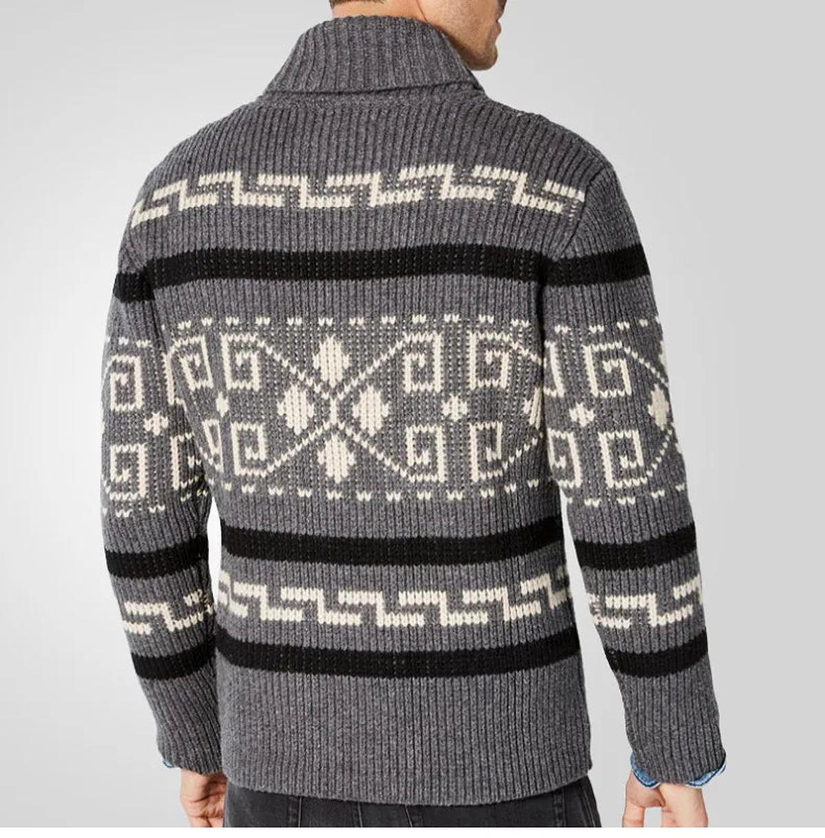 Herren Strickjacke Lässig Warm Muster