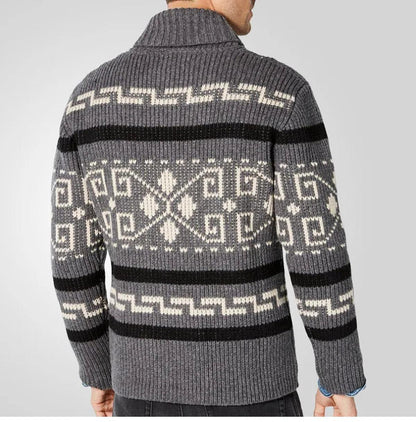 Herren Strickjacke Lässig Warm Muster