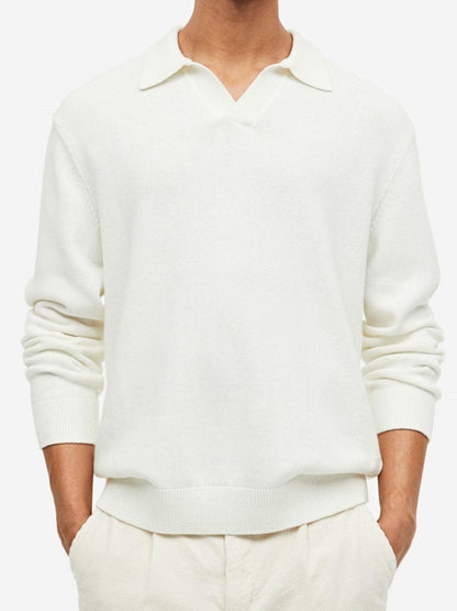 Stilvoller Pullover Offener Kragen Modern Elegante Mode