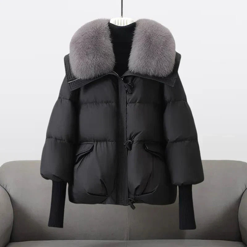 Kunstpelzjacke Damen Warm Elegant Schwarz - BerlinGlamour